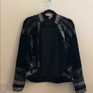 Bedazzled velvet jacket